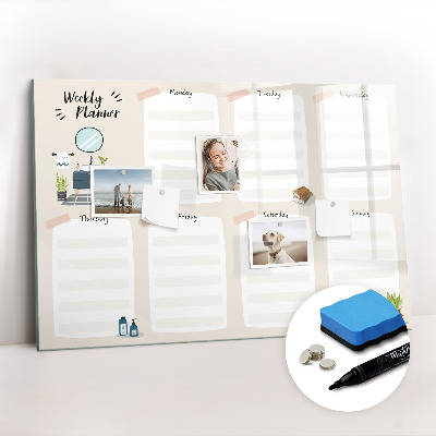 Dry erase magnetic board Weekly planner