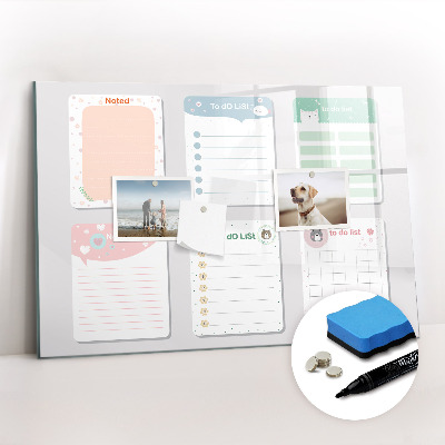 Magnetic dry erase board Colorful notes