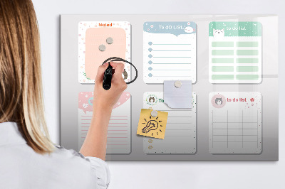 Magnetic dry erase board Colorful notes