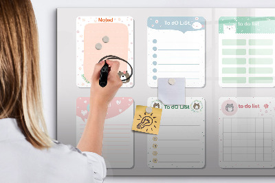 Magnetic dry erase board Colorful notes