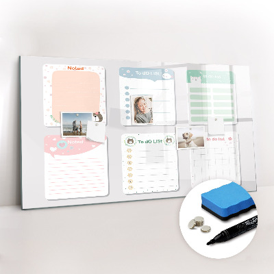 Magnetic dry erase board Colorful notes