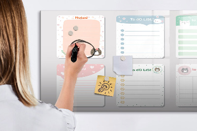 Magnetic dry erase board Colorful notes