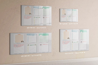 Magnetic dry erase board Colorful notes