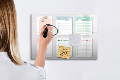 Magnetic dry erase board Colorful notes
