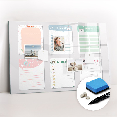 Magnetic dry erase board Colorful notes