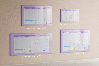 Magnetic dry erase board Pink yearly planner