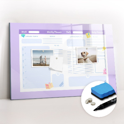 Dry erase magnetic board Pink yearly planner