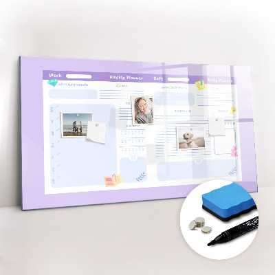 Dry erase magnetic board Pink yearly planner