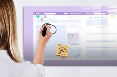 Dry erase magnetic board Pink yearly planner
