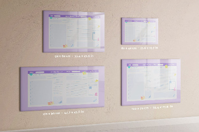 Dry erase magnetic board Pink yearly planner