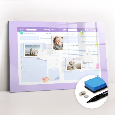 Dry erase magnetic board Pink yearly planner