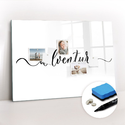 Magnetic dry erase board Inscription adventure