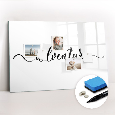 Magnetic dry erase board Inscription adventure