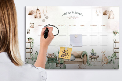 Dry erase magnetic board Cozy home planner