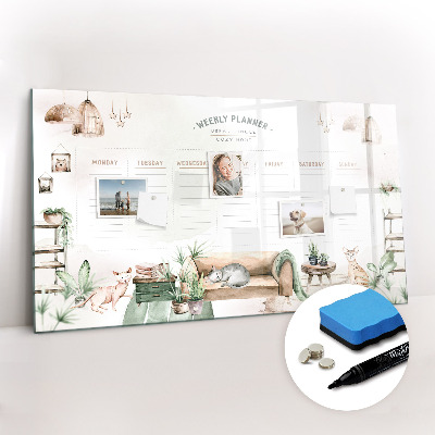 Dry erase magnetic board Cozy home planner