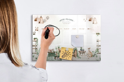 Dry erase magnetic board Cozy home planner