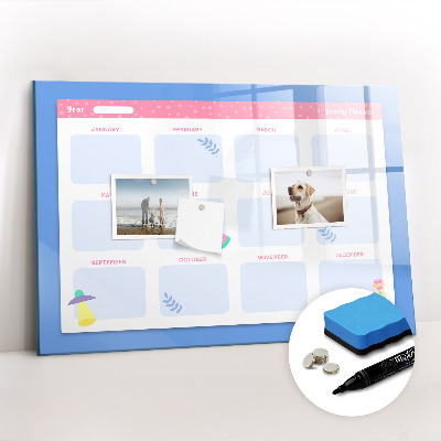 Dry erase magnetic board Monthly planner