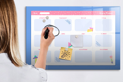 Dry erase magnetic board Monthly planner