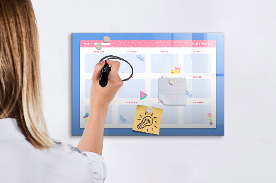 Magnetic board with marker Monthly planner