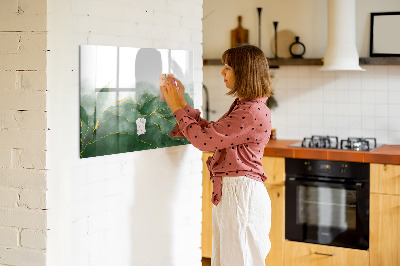 Magnetic board with marker Tropical palm trees