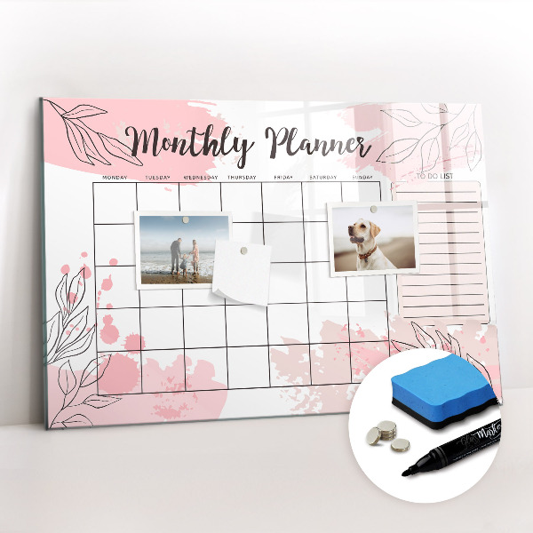 Dry erase magnetic board Palm tree shadow sand