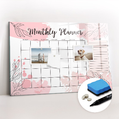 Dry erase magnetic board Palm tree shadow sand