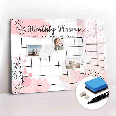 Dry erase magnetic board Palm tree shadow sand