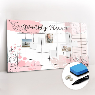Dry erase magnetic board Palm tree shadow sand