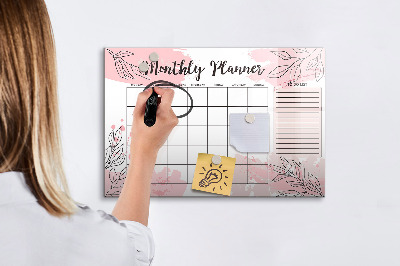 Dry erase magnetic board Palm tree shadow sand