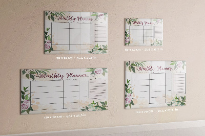 Magnetic dry erase board Pink monthly planner