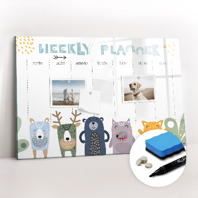 Magnetic dry erase board Weekly schedule
