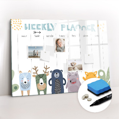 Magnetic dry erase board Weekly schedule