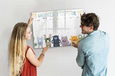 Magnetic dry erase board Weekly schedule
