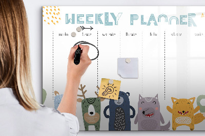 Magnetic dry erase board Weekly schedule