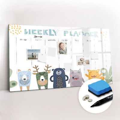 Magnetic dry erase board Weekly schedule