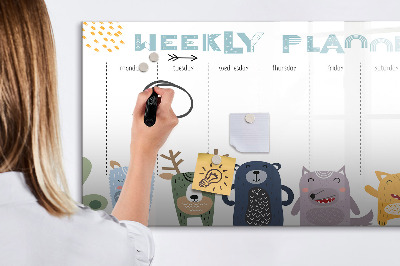 Magnetic dry erase board Weekly schedule