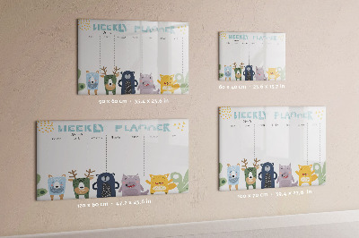 Magnetic dry erase board Weekly schedule