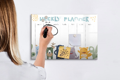 Magnetic dry erase board Weekly schedule