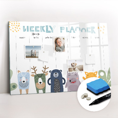 Magnetic dry erase board Weekly schedule