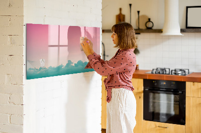 Magnetic board with marker Abstract landscape