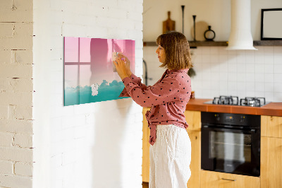 Magnetic board with marker Abstract landscape