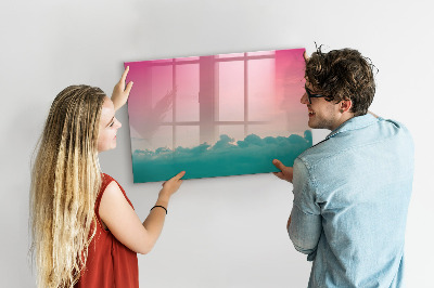 Dry erase magnetic board Abstract landscape