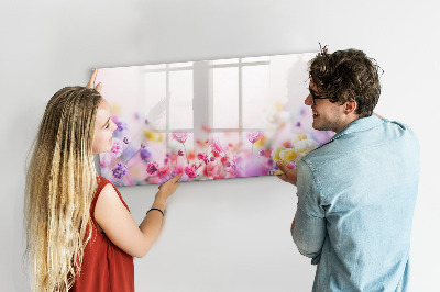 Magnetic writing board with marker Flower bouquet