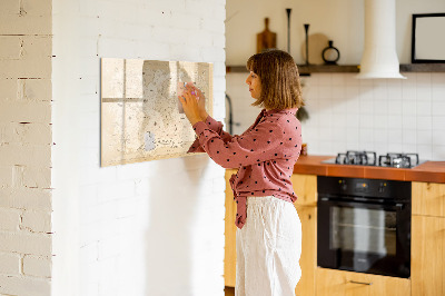 Magnetic drawing board Map world vintage