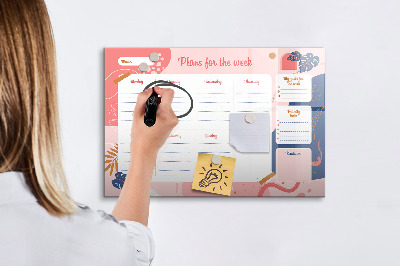 Magnetic dry erase board Vintage world map