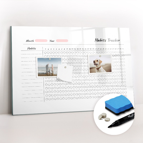 Magnetic dry erase board Wood panels pattern