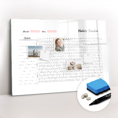 Magnetic dry erase board Wood panels pattern