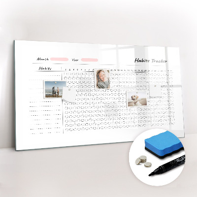 Magnetic dry erase board Wood panels pattern