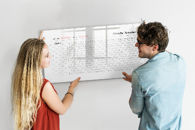 Magnetic dry erase board Wood panels pattern