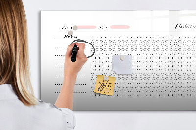 Magnetic dry erase board Wood panels pattern